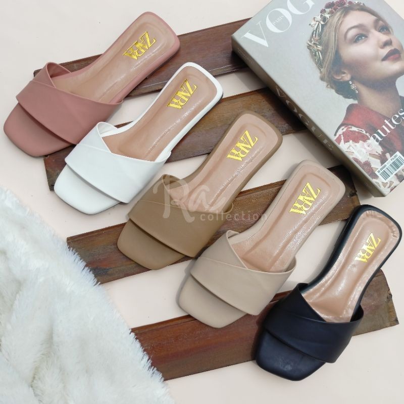 sandal wanita teplek sandal flat terbaru kekinian SLM 0054 Zaira store
