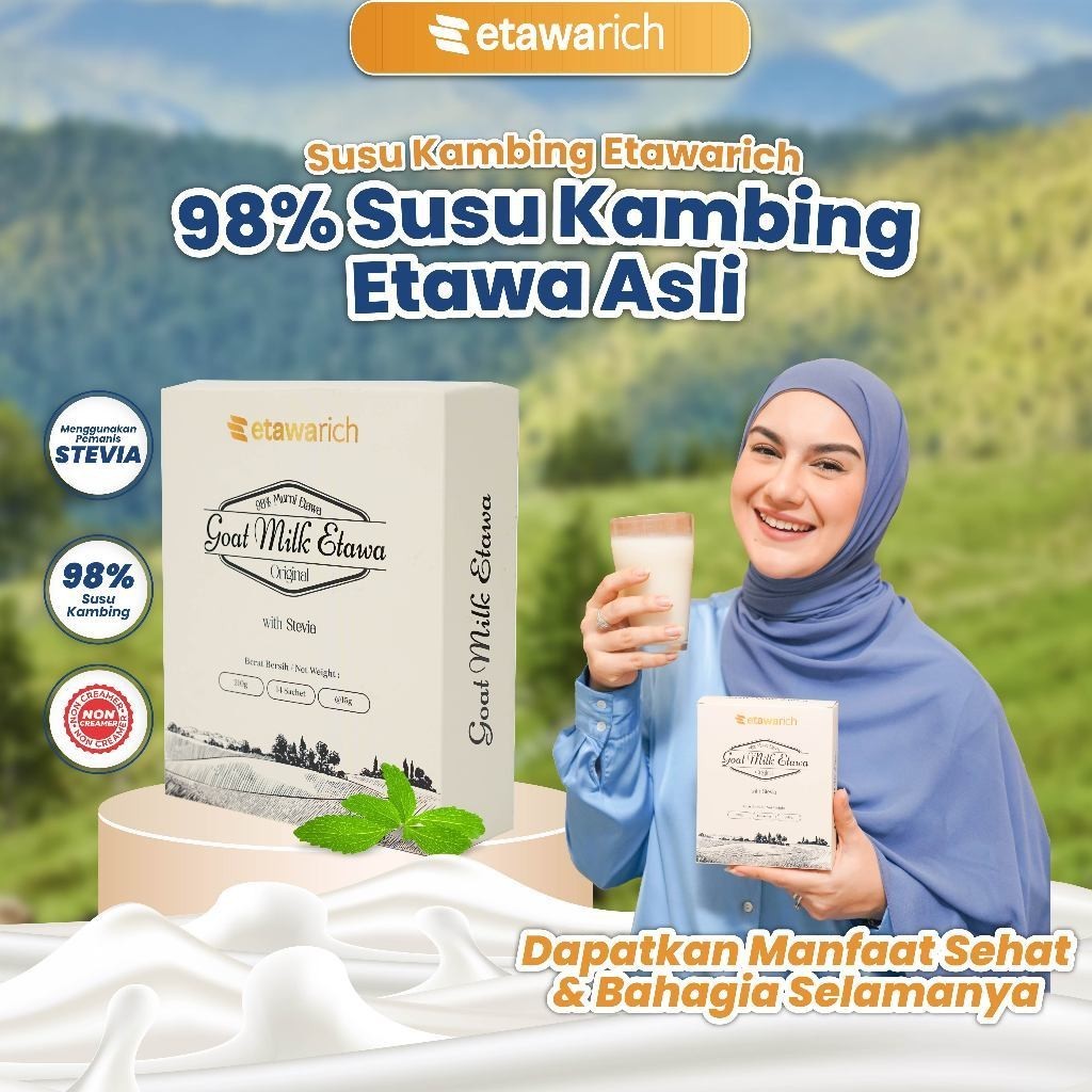 

Etawarich Susu Kambing Bubuk Asli Kemasan 10 Box | Original 98% Kandungan Susu | Tinggi Kalsium dan Protein | Isi 14 Sachet | Cocok Untuk Ibu Hamil lansia Anak Balita | Mengatasi Masalah Pernafasan Lambung GERD Asam Urat Nyeri Tulang dan Sendi