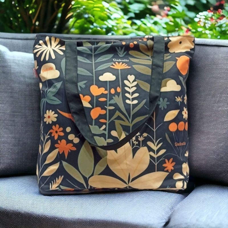 Akap collection - Tote Bag Wanita Nilon Parasut Premium Besar Waterproof Resleting Original Tas Tent