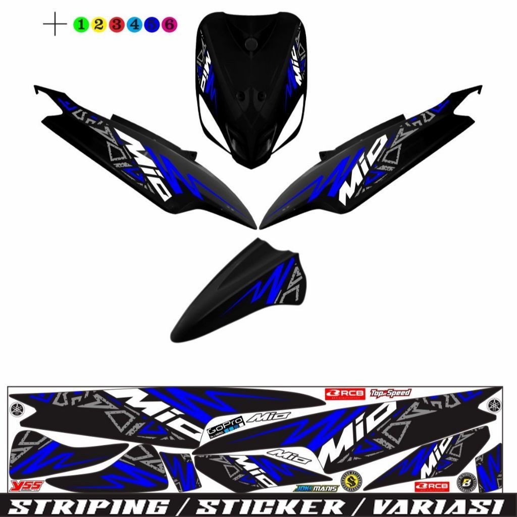 STICKER MOTIP SIMPLE Striping STIKER MOTOR mio smile mio sporty variasi motif elegan simple stiker m