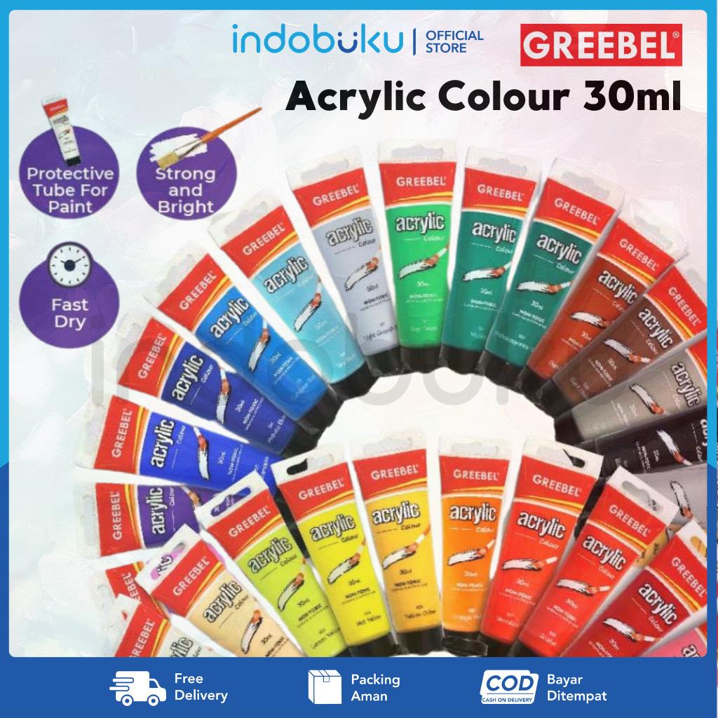 

Acrylic Colour 30ML Greebel Cat Akrilik 30 ML Greebel untuk art anak & professional