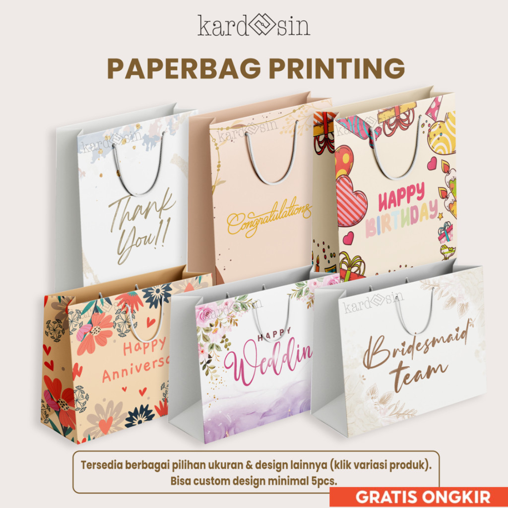 

PRINTING PAPER BAG PAPERBAG TAS KERTAS THANKYOU HAPPY BIRTHDAY ULANG TAHUN CONGRATULATIONS WISUDA CONGRATS UCAPAN JINJING TALI MOTIF KANTONG SOUVENIR KADO HADIAH BINGKISAN HAMPERS KUE ROTI BELANJA CUSTOM DESIGN LOGO NAMA GIFT TOTEBAG AESTHETIC PINTEREST