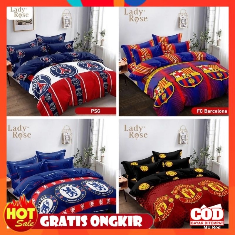 KAIN HALUS ADEM LEMBUT TEBAL / Bedcover motif bola- bedcover set ladyrose ukuran 180x200/160x200 tin