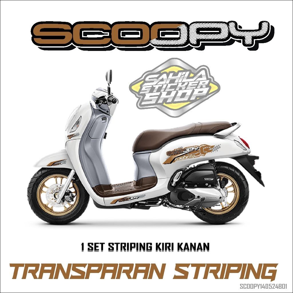 Striping Transparan Scoopy Simpel Elegan / Stiker Scoopy