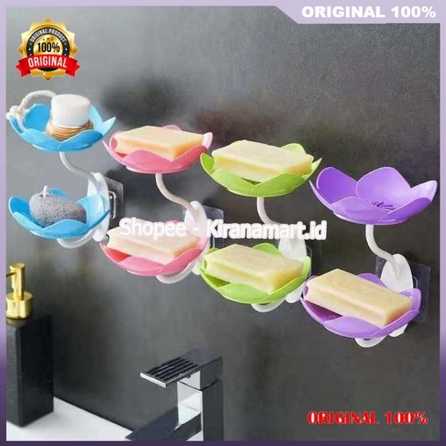 BELI 1 GRATIS 2 Tempat Sabun Model Bunga Tempat Sabun 2 Tingkat Tempat Sabun Tempel Dinding ORIGINAL