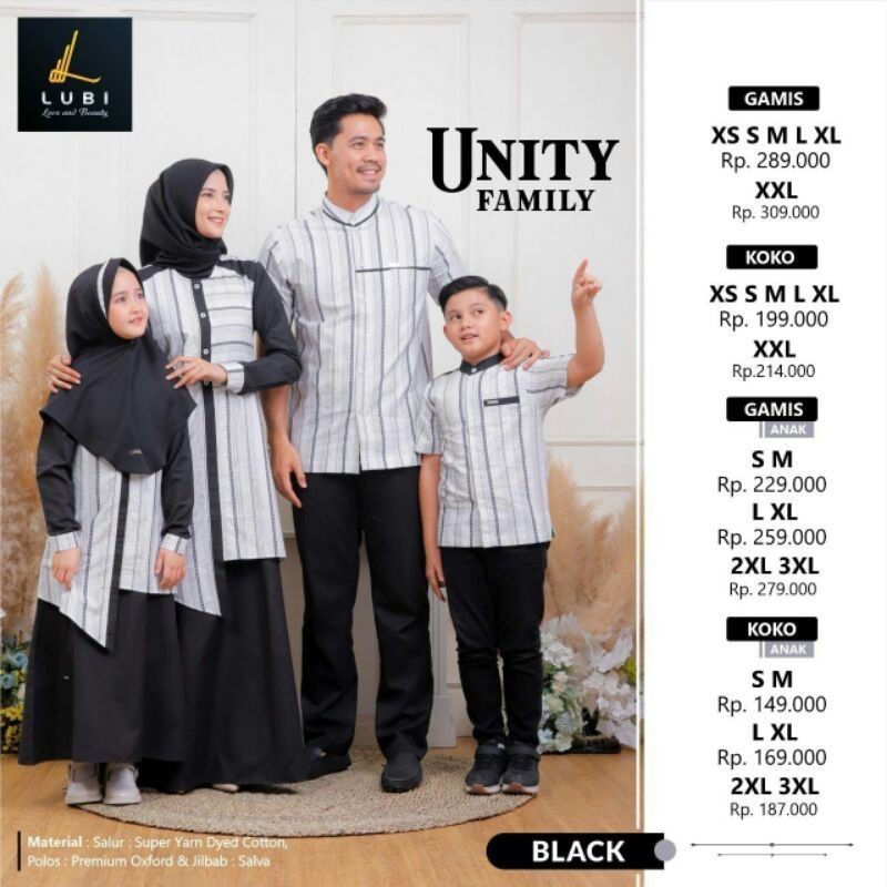 Sarimbit Keluarga Unity Family Black by Lubi