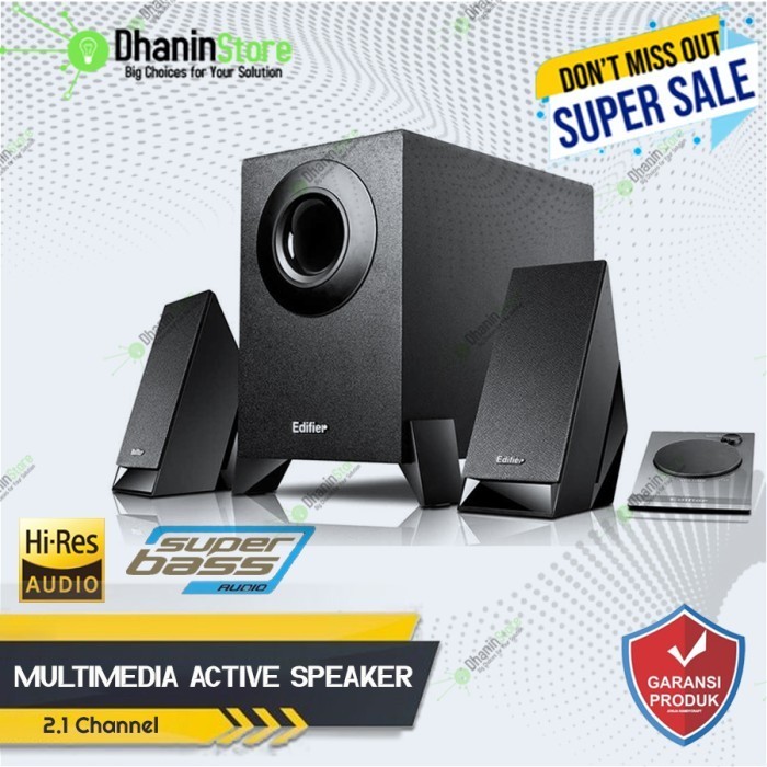 Speaker Aktif Multimedia Pc Komputer Laptop Edifier Sistem 2.1 Channel Satelit Subwoofer Super Bass