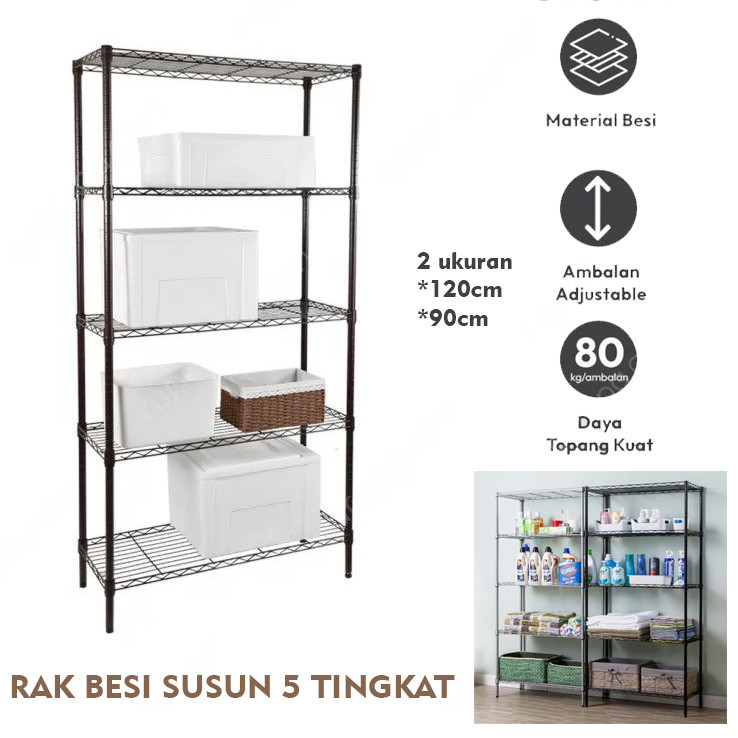 MI SHOPINN - Rak Besi Susun 5 Tingkat Serbaguna Ace Hardware Krisbow Tempat Penyimpanan Barang Gudan