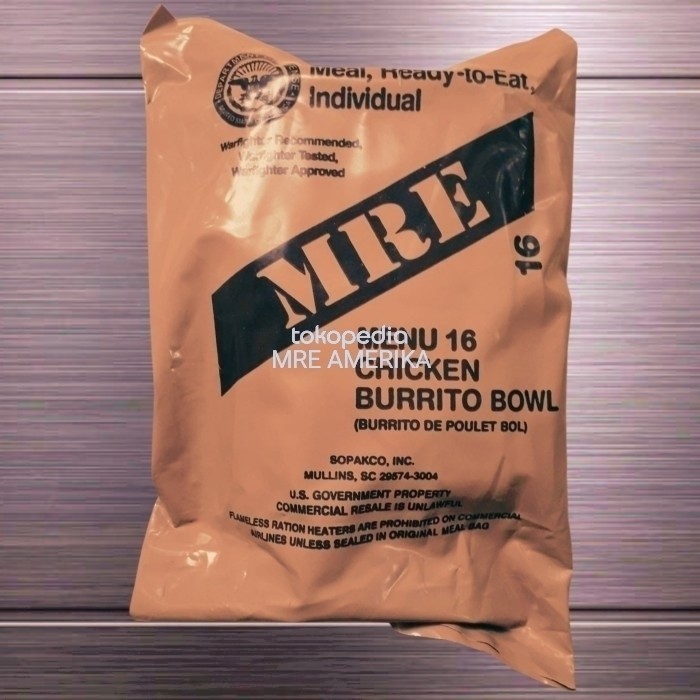 

usa mre ransum tentara amerika menu 16