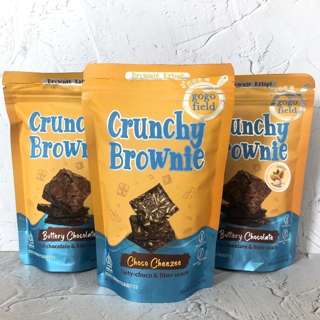 

Gogofield - Crunchy Brownie Buttery Chocolate Almond/Crunchy Brownie Buttery Chocolate/Crunchy Brownie Choco Cheezee 50gr Gluten Free