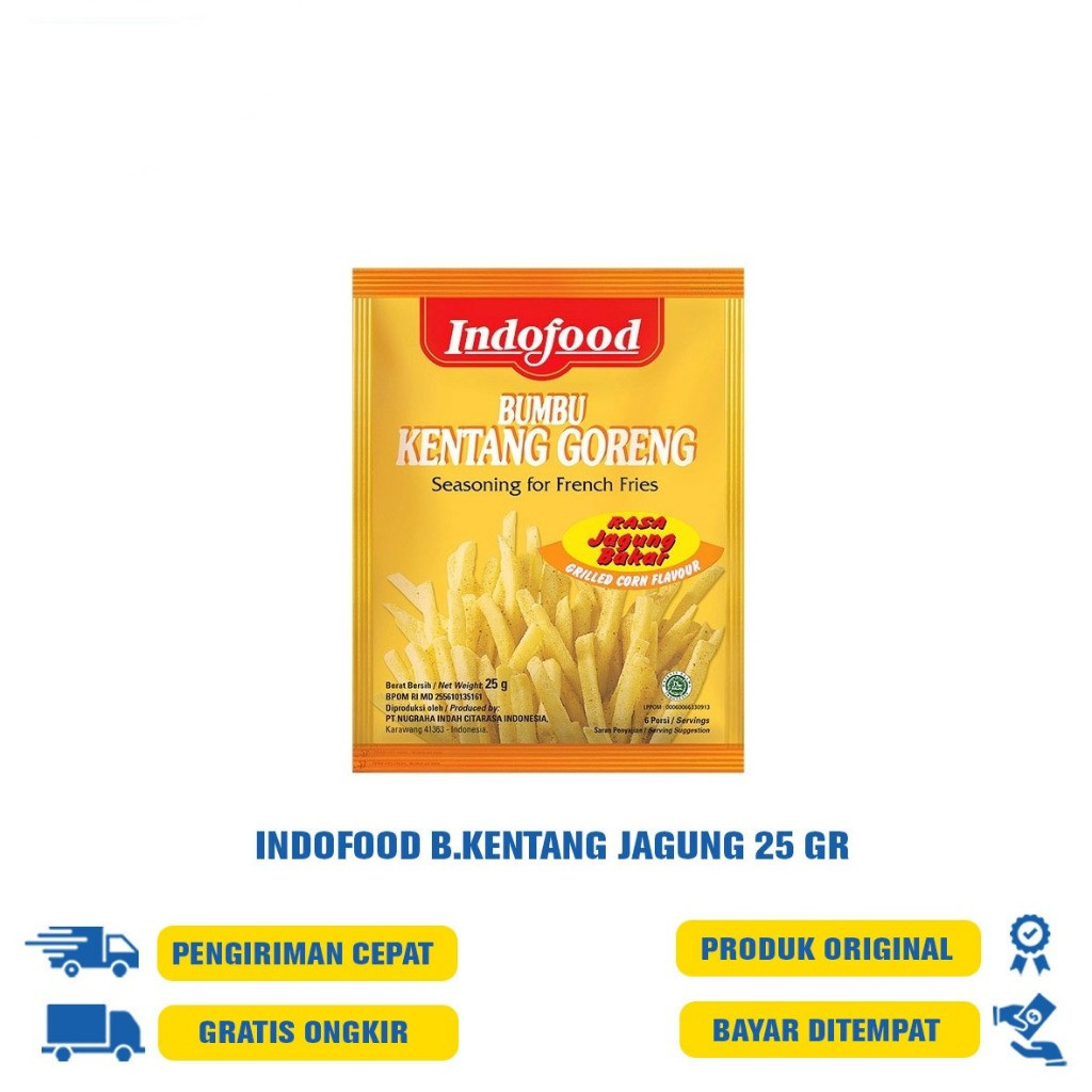 INDOFOOD BUMBU TABUR KENTANG GORENG JAGUNG/KEJU/BBQ 25 GR