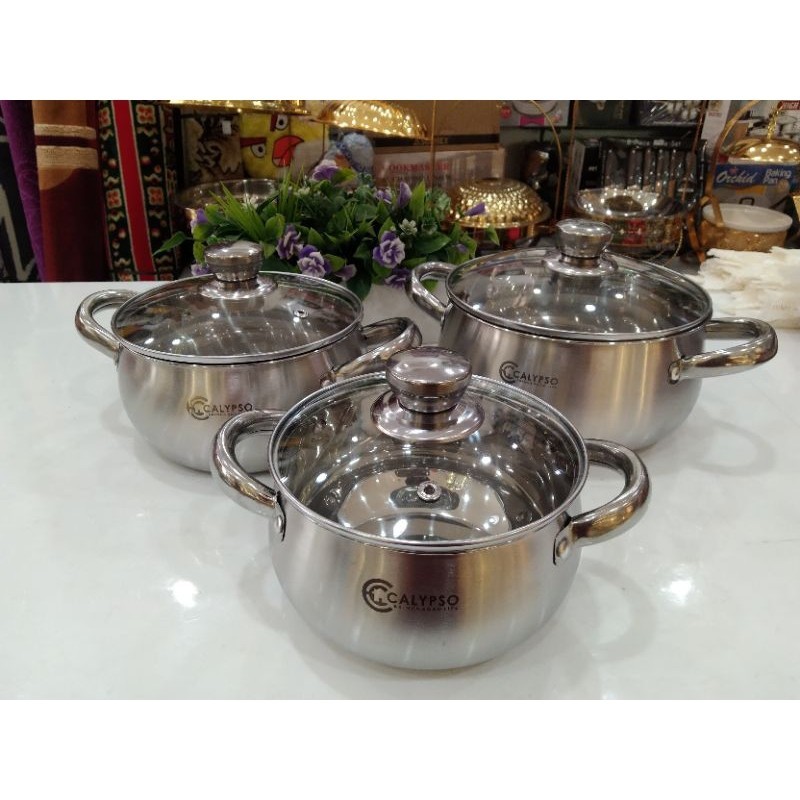 Panci Calypso set 3pcs Stainless Steel