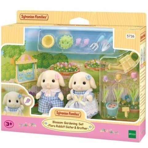 SYLVANIAN FAMILIES Blossom Gardening Set Flora Rabbit Sister & Brother