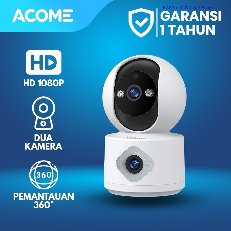 Acome APC06 Wi-Fi Camera CCTV Dua Lensa Indoor/Outdoor Color Night Vision Support Onvif Original