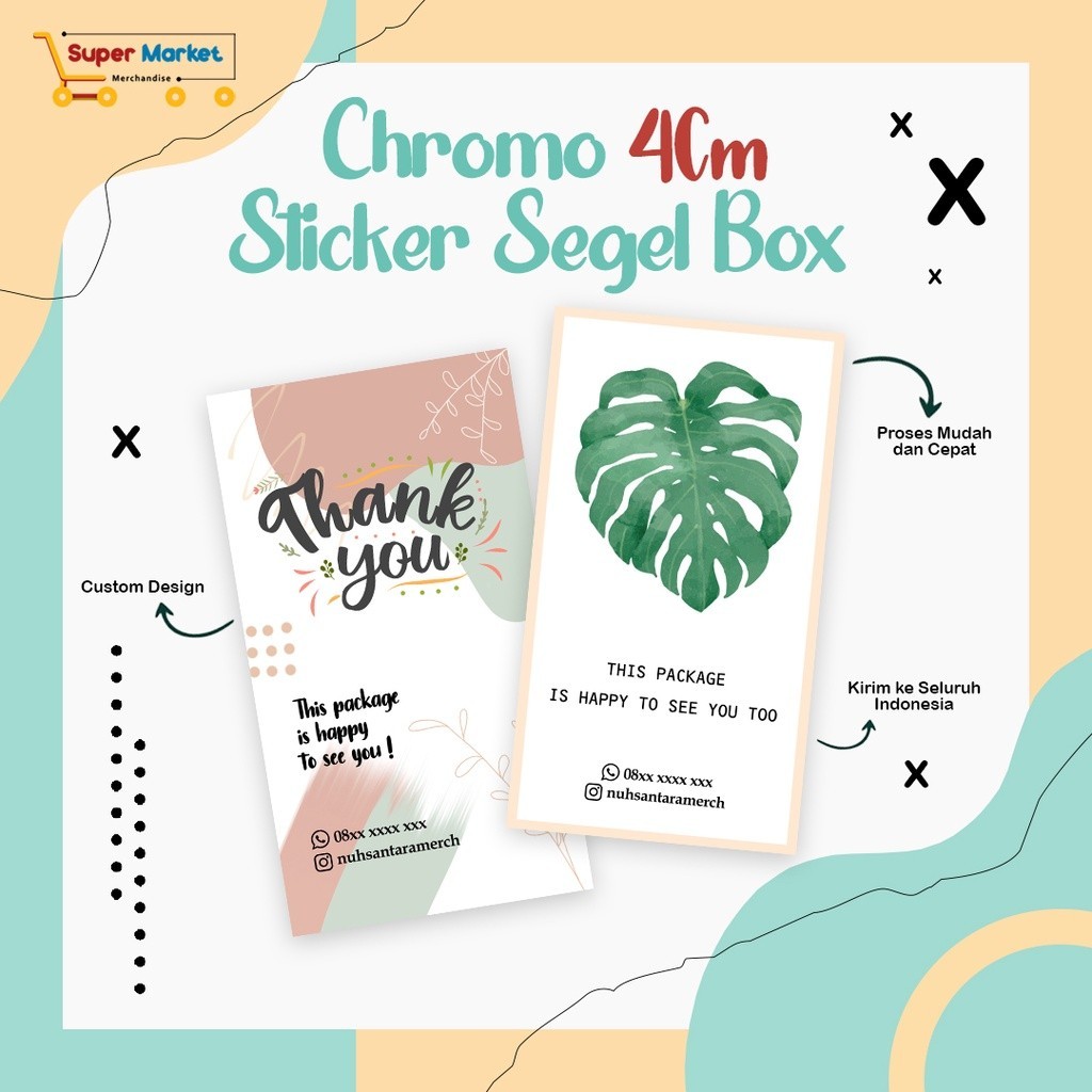 

Promo Cetak Stiker Segel Box Bahan Chromo Persegi Panjang/ Custom Sticker Logo Label Botol Kemasan Makanan Kue / Custom Stiker Tahlil Kotak / Thank You / Terima Kasih / Label Pengiriman / Toples