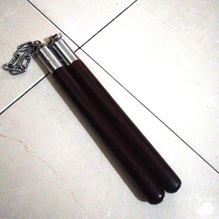 nunchaku kayu doble double stick ruyung - Hitam