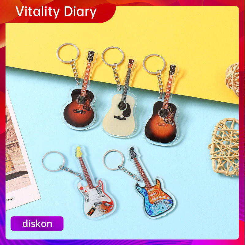 【COD❤️】Gantungan Kunci Gitar Liontin Bass Kreatif Gantungan Kunci Gibson Hummingbird VDY