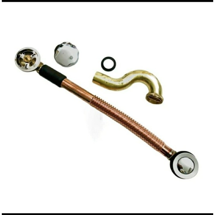 SET afur bathtub kuningan-afur bathtub tekan injak