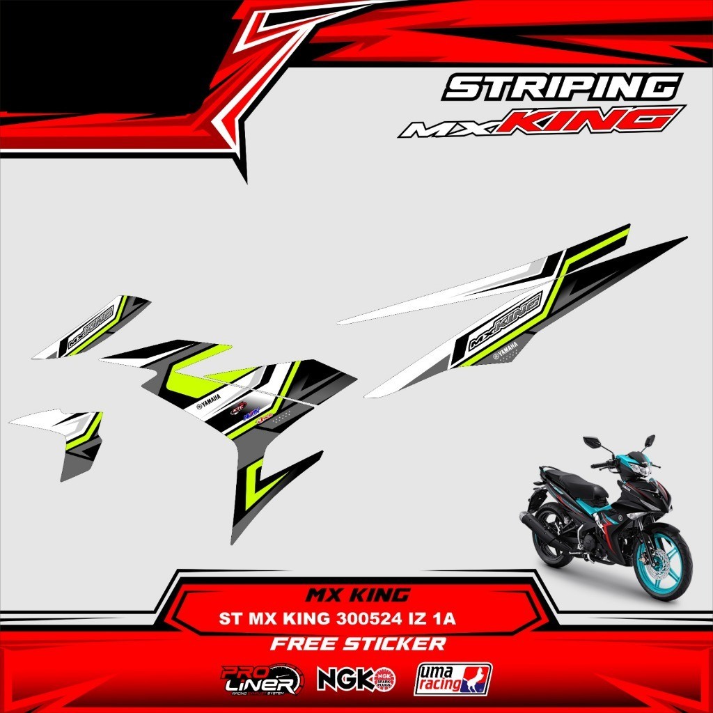 Stiker Sticker Striping YAMAHA MX KING Hijau 300524 IZ 02