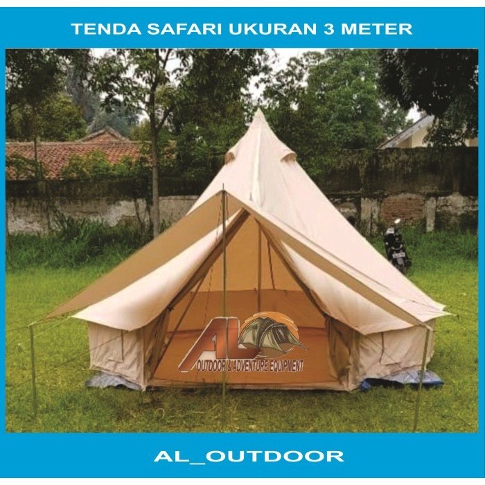 Tenda safari ukuran 3 meter | Tenda glamping luxury diameter 3 meter bahan cordura