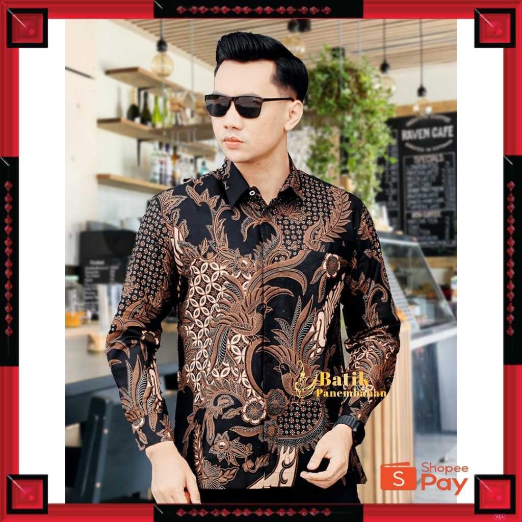 [PREMIUM ORIGINAL] KEMEJA BATIK PRIA LENGAN PANJANG MAHESA HITAM LASKALA KEMJA BATIK SERAGAM MURAH M