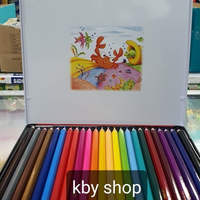 

✨LARIS✨ -Pensil Warna 24 panjang casing Kaleng Color Pencil tk paud