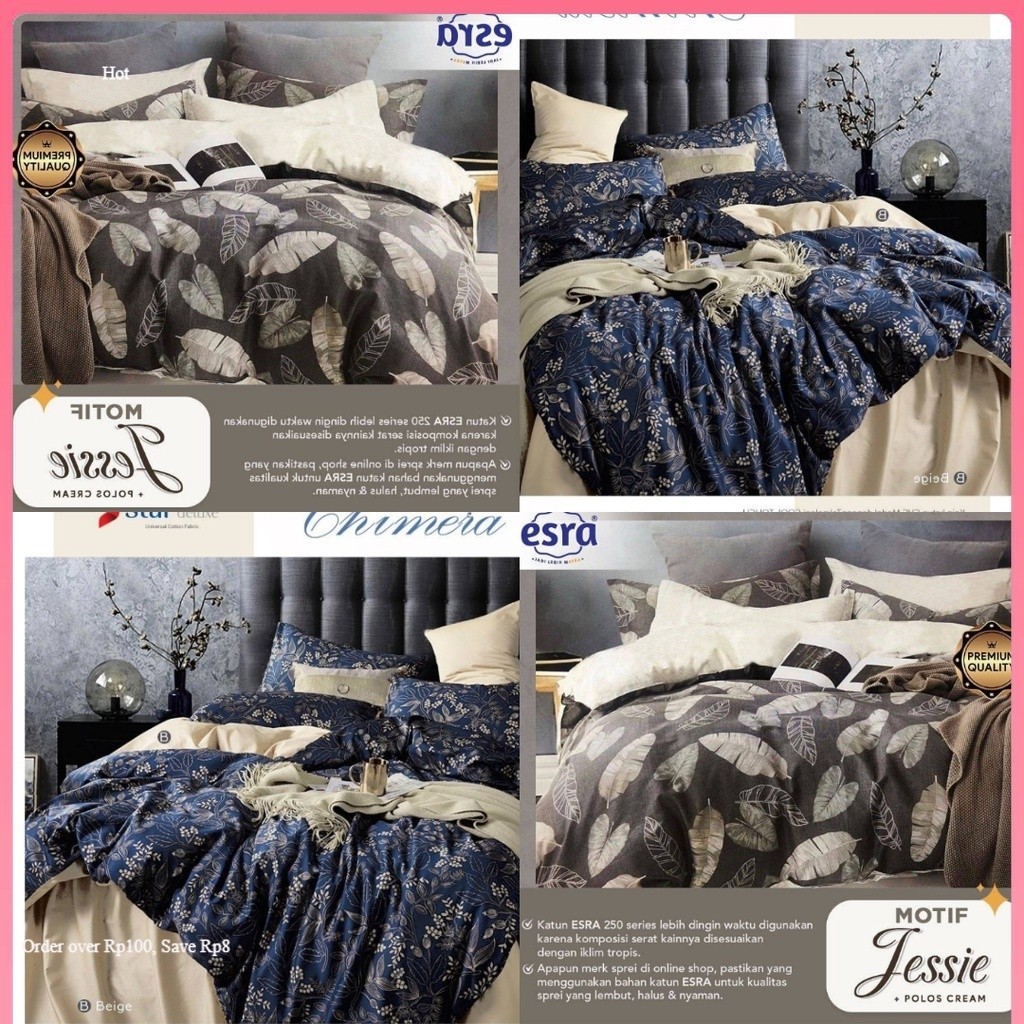 BEDCOVER SET AESTHETIC MOTIF DAUN AESTHETIC BEDCOVER SET FREE CUSTOM