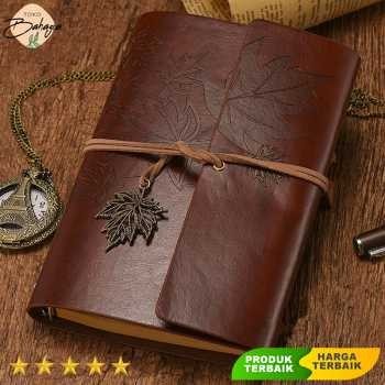 

Buku Catatan Harian Notebook Cover Kulit Vintage Diary 160 Pages A5