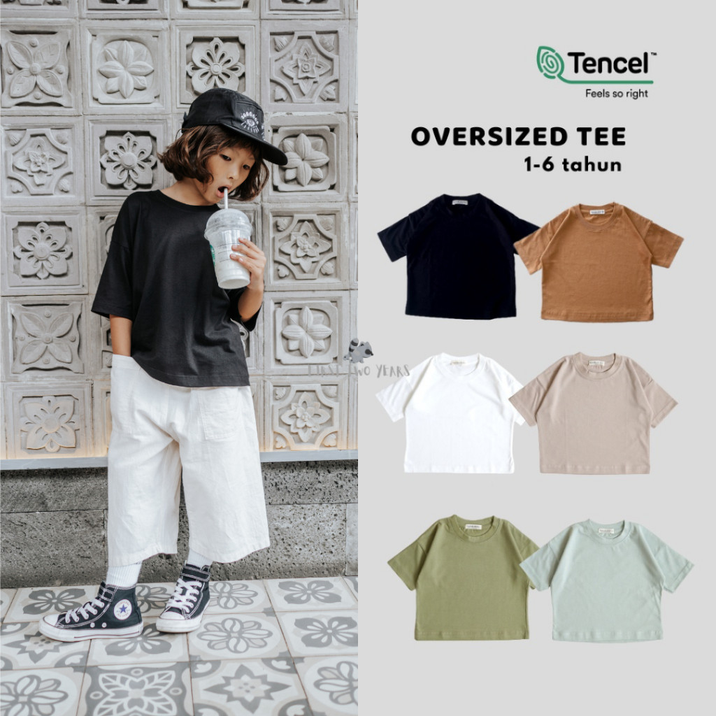 BEST SELLER ~Koalakiddie - Korean Oversize Tee / Kaos Oversize Anak / Kaos Anak Polos Korea Unisex -