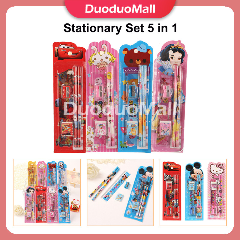 

Alat Tulis 5 in 1 Karakter /Set Alat Tulis Pensil/Mini Stationary