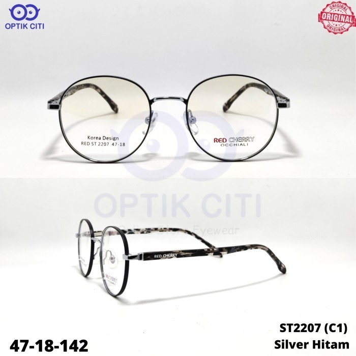 frame kacamata wanita original red cherry ST 2205 Cat Eyes Ringan Dan Ada Pegas Original