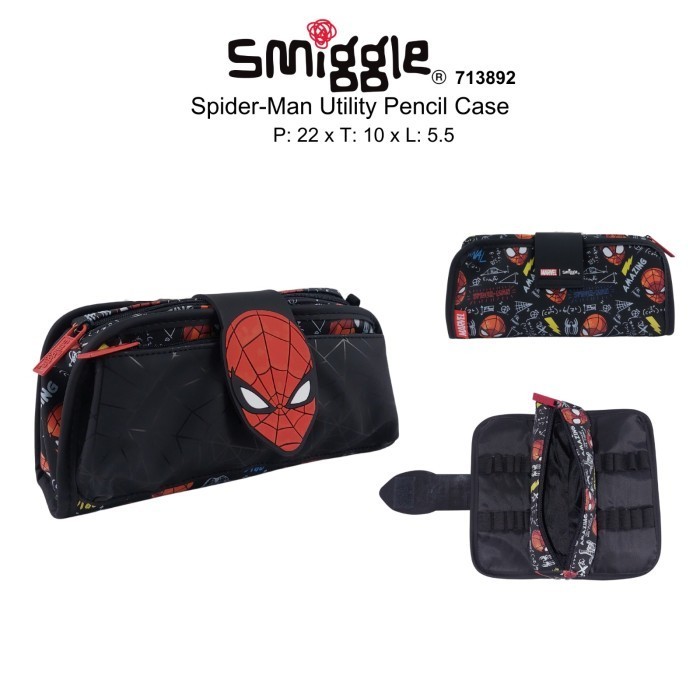 

Thosti Pencil Case Smiggle Kotak pensil tempat pensil alat tulis - spiderman black