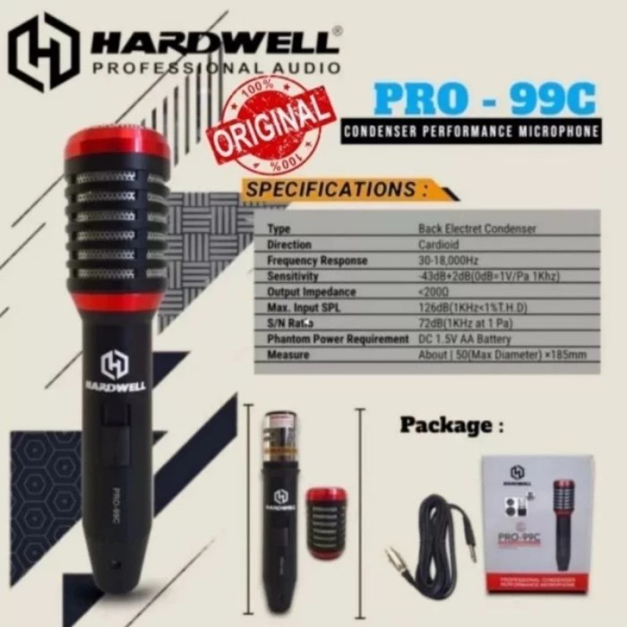 Distributor Mic Kabel Hardwell Condensor Pro 99C Original Condenser PRO99C