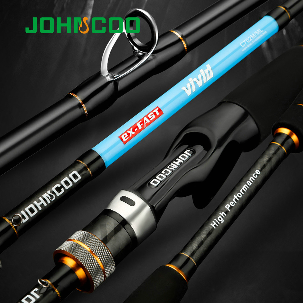 JOHNCOO VIVID UL/L M/ML Spinning Rod Solid Tip 2.1m 1.92m Trout Rod Fast Action Carbon Rod for Light