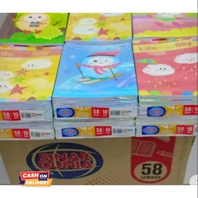 

✨LARIS✨ -BUKU TULIS SIDU / SINAR DUNIA ISI 38 - 58 LEMBAR /PACK - SIDU 38