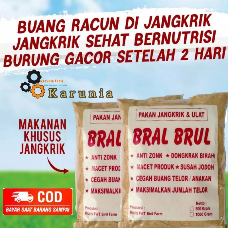 PAKAN BURUNG BRAL BRUL 1/2KG PAKAN JANGKRIK UNTUK INDUKAN MURAI PRODUK ORIGINAL