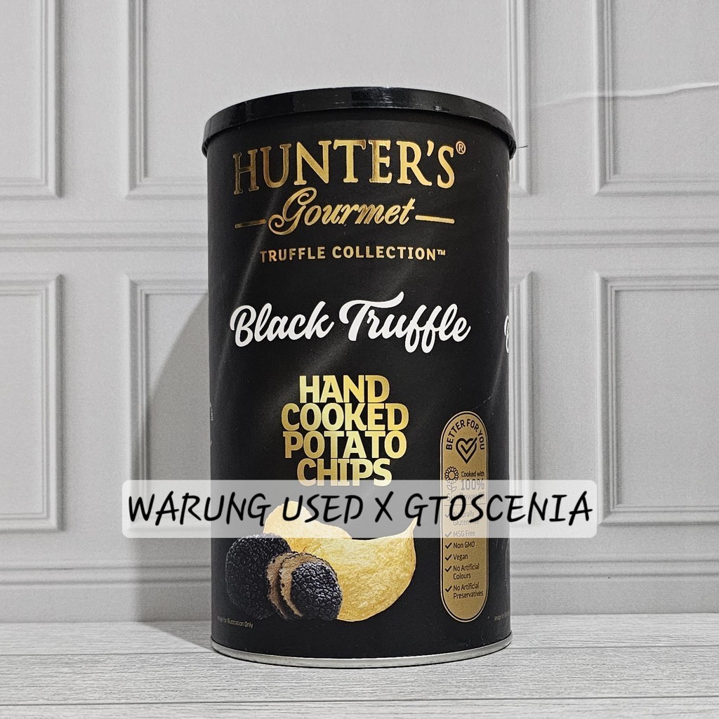 

Hunter's Gourmet Potato Chips Black Truffle Can 150gr Keripik Kentang