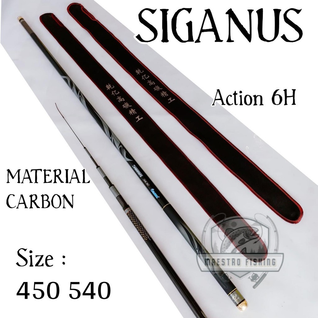 Ogawa siganus 450 540 action 6h Joran Tegek Ruas Panjang Bahan High Carbon Tongkat Pancing Tegeg Kar