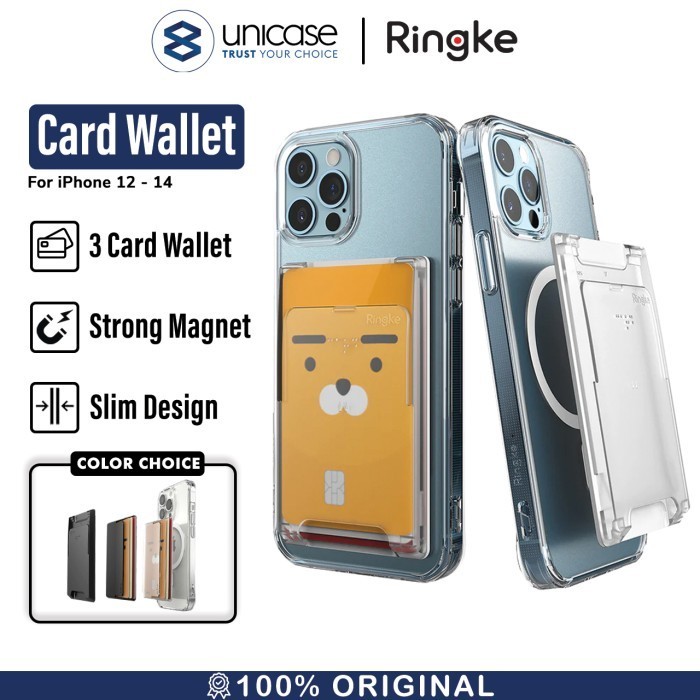 

TERLARIS! Card Holder Magnet iPhone 12 Magsafe Ringke Magnetic Card Dompet Kartu - Clear Mist