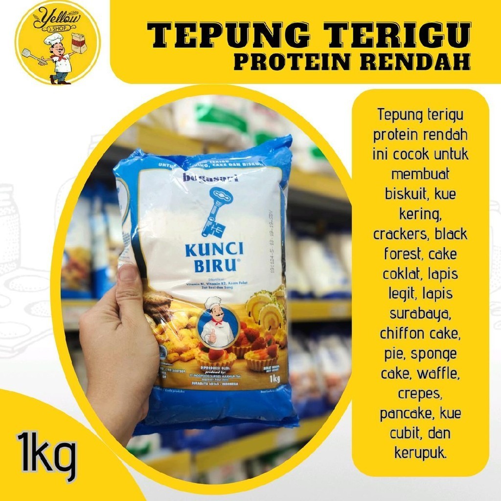 

TEPUNG TERIGU PROTEIN RENDAH 1KG