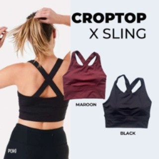 PLVD Sport Bra Olahraga Wanita Jumbo Gym Anko X Sling Belakang Black