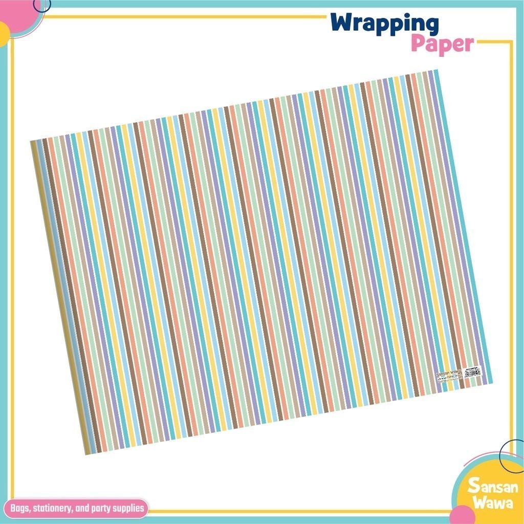 

Kertas Kado Sansan Wawa- Motif Garis isi 5 lembar / Motif
