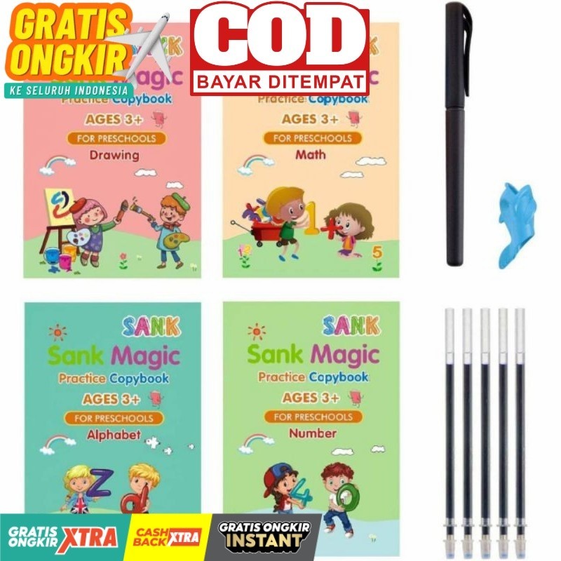 

SANK Magic Practice Book 1 SET ISI 4 BUKU + PULPEN DM