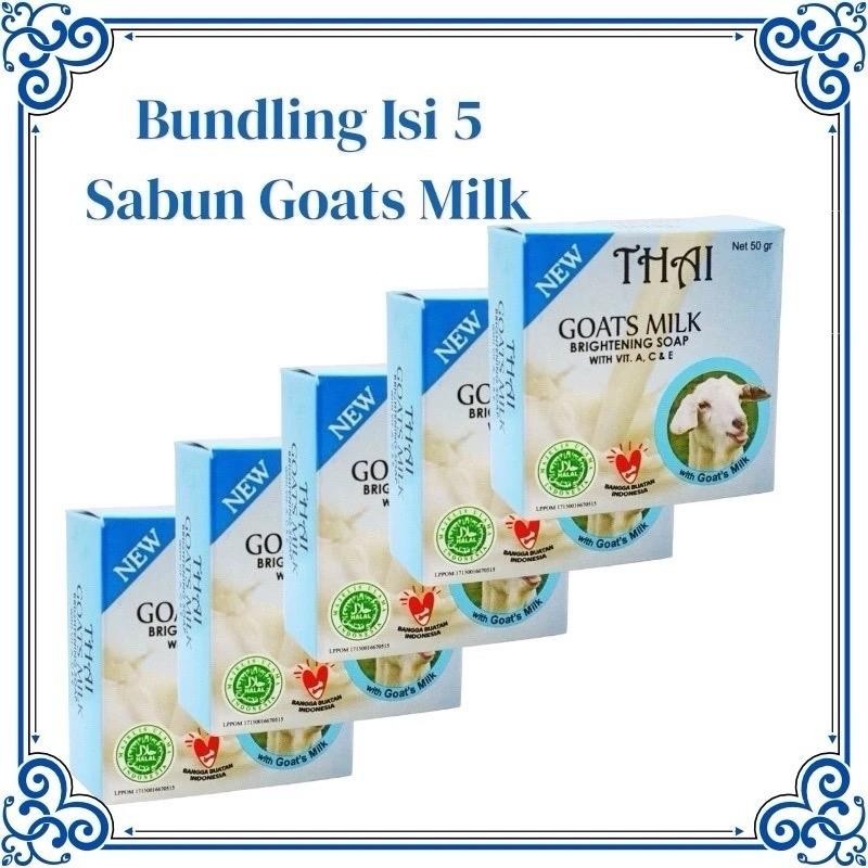 Isi 5 Pcs Thai Goats Milk Soap Sabun Thai Susu Kambing Paket Isi 5 pcs