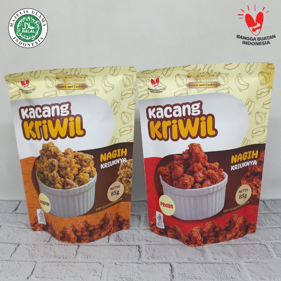 

Kacang Kriwil Tepung Crispy Original dan Pedas Maemkoe 85 gram