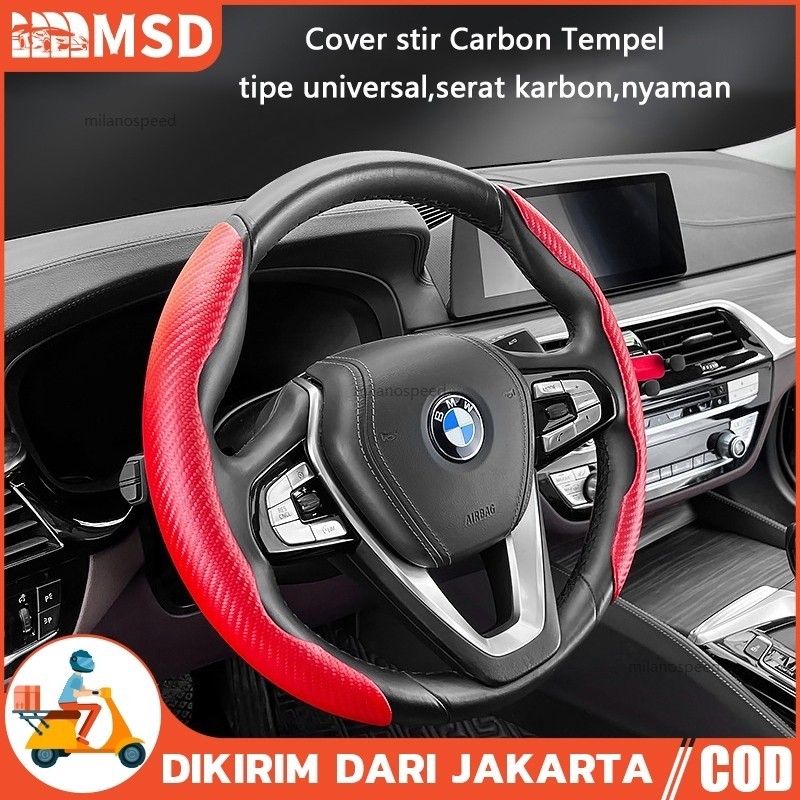 Cover Stir Mobil / Sarung Stir Mobil Tempelan carbon Universal Cover Stir Zentaoto Sarung Stir Mobil
