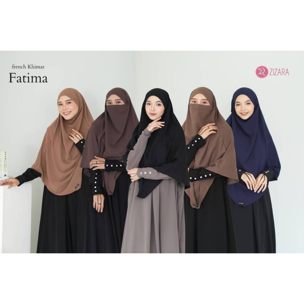 French Khimar Fatima Zizara Jilbab Langsung Cadar/Niqob Polos Bahan Air Flow