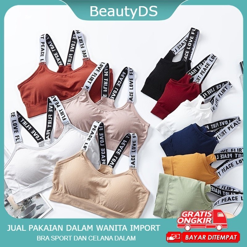 PROMO BB01 SPORT BRA Peace Sport Bra - Bra Cup Busa Import Olahraga Premium/push up bra busa tebal s