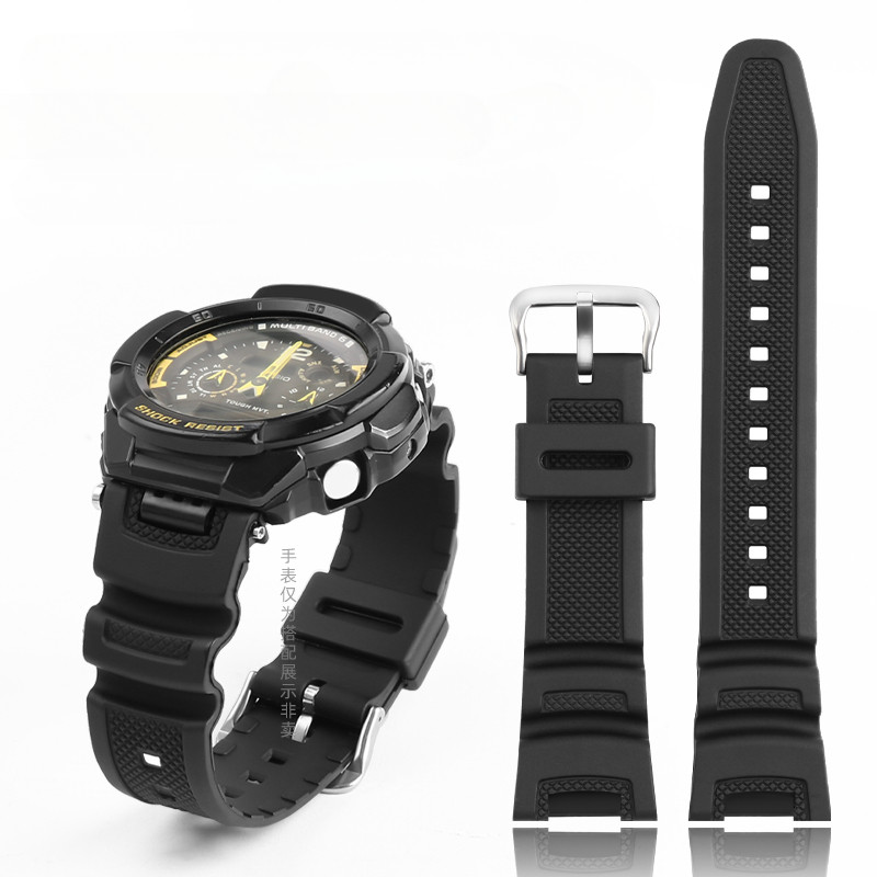 For Casio 24mm Men's Anti-Allergy Wat  band with Tool SGW-100-1V 3157 SGW-200 Series Silicone Wat   