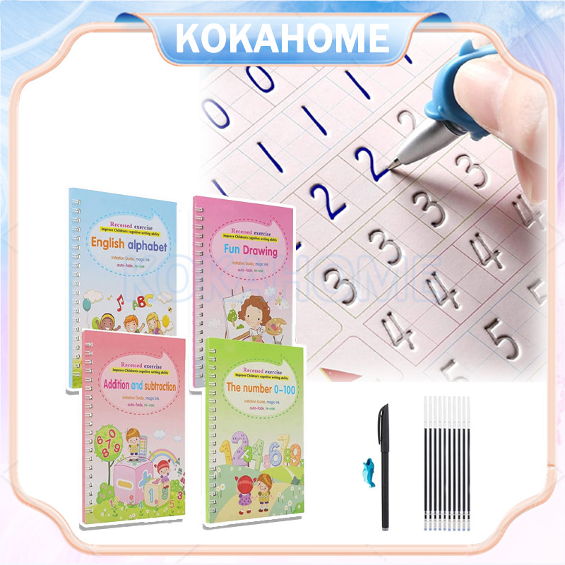 

Buku Belajar Menulis Anak Practice writing Copy Book Magic Book 3D Anak TK BUKU + PENA 5 PCS refill